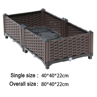 Коробок расти овоща сопротивления Frost коробка плантатора прямоугольника Drainable пластиковых пластиковая