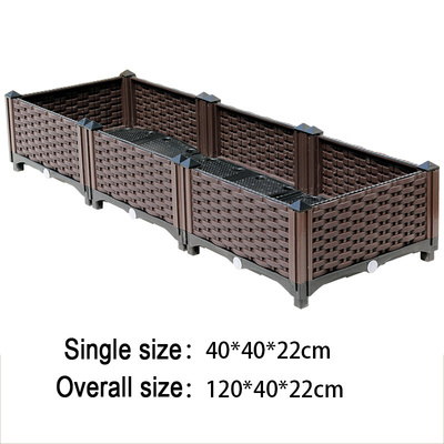 Плантатор домочадца 80*40*22CM Браун пластиковый поднятый кладет стиль в коробку прямоугольника европейский