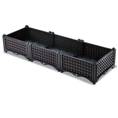 кровати плантатора сада 22cm высокие пластиковые поднятые Drainable пластиковые поднятые для овощей