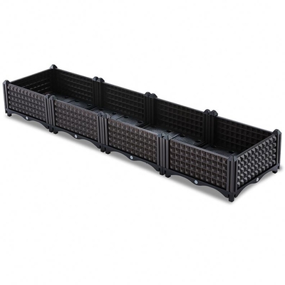 кровати плантатора сада 22cm высокие пластиковые поднятые Drainable пластиковые поднятые для овощей